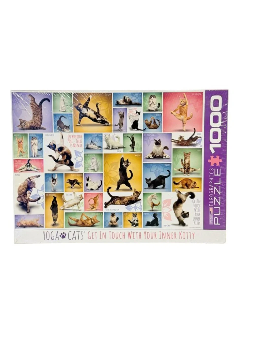 EuroGraphics Yoga Cats 1000 Piece Puzzle Made In USA 19 1/4